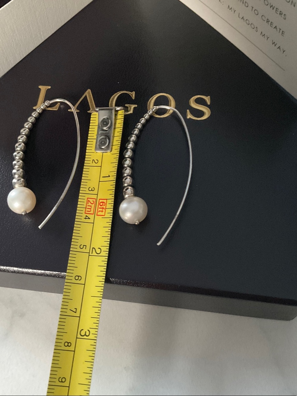 LAGOS Luna Silver Beaded Earrings with Pearls - Picture 5 of 5